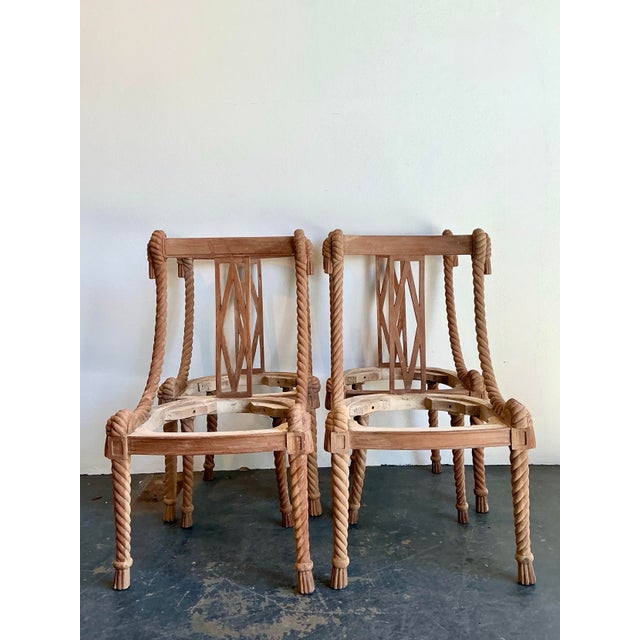 Vintage Carved Rope Dining Chairs - Set of 4 For Sale - Image 9 of 12