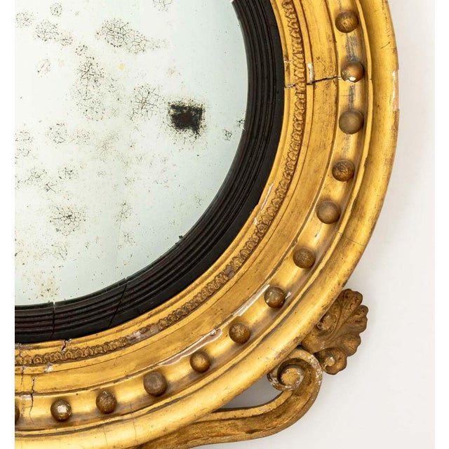 Mid 20th Century Rococo Style Giltwood Framed Convex Mirror For Sale - Image 5 of 8