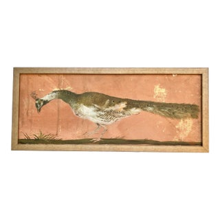 Isabelle De Borchgrave Framed Peacock Print For Sale