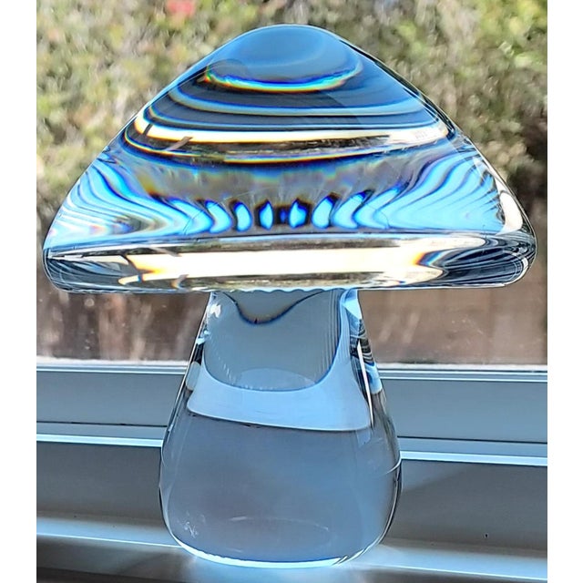 Vintage 1989 Japanese Hoya Crystal Mushroom Paperweight For Sale - Image 12 of 12