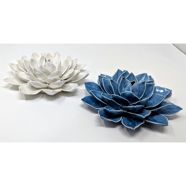 Handmade Ceramic Lotus Flower Wall or Table Art Set of 2 Chairish