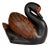 Vintage Chinese Black & Red Lacquer Swan Storage Box Jar For Sale