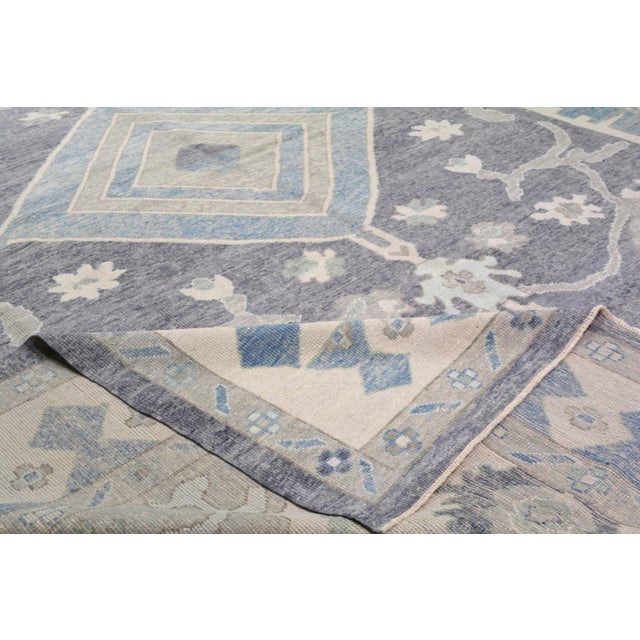 Contemporary Oushak Hand Knotted Wool Rug,12'X16' For Sale In New York - Image 6 of 6
