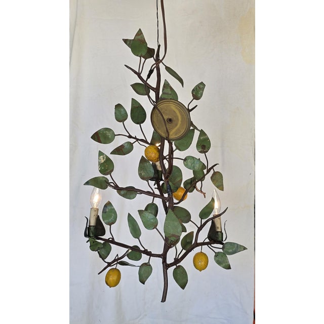 Vintage Italian Tole Citrus Wall Sconce For Sale - Image 13 of 15