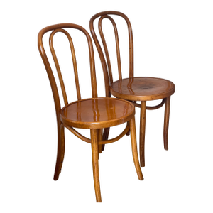 1940s Pair Art Deco Thonet Style Bistro Side Chairs