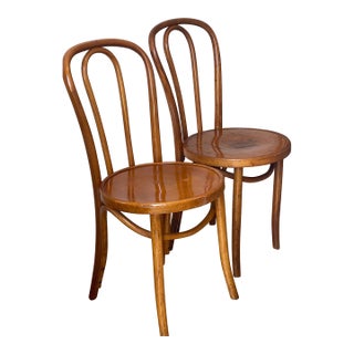 1940s Pair Art Deco Thonet Style Side Chairs For Sale