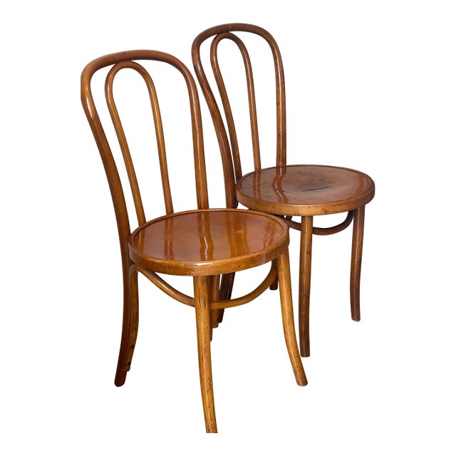 1940s Pair Art Deco Thonet Style Side Chairs For Sale