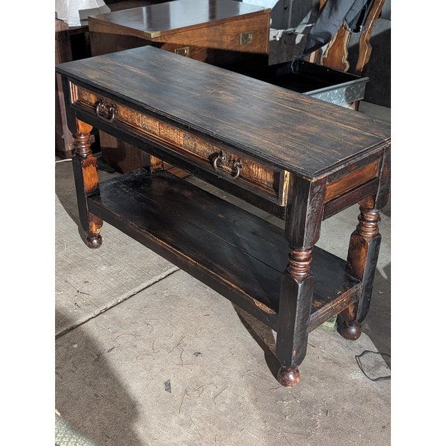 Bring a touch of timeless rustic elegance to your home with this striking console table, perfect for an entryway, hallway,...