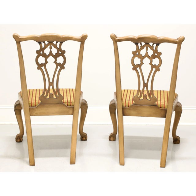 Late 20th Century Late 20th Century Carved Chippendale Dining Side Chairs - Pair For Sale - Image 5 of 10