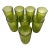 Anchor Hocking MCM Avocado Reeded Wheatgrass Green Glass Tumblers - Set of 8 For Sale