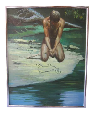 Indigineous Indian Modernist Oil Painting