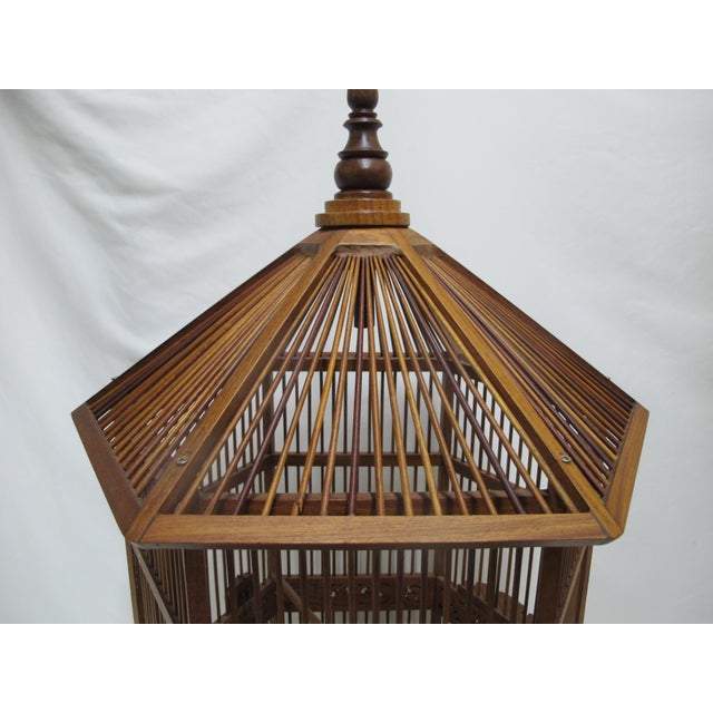 Large Chinese Hexagonal Wood Bird Cage Chairish