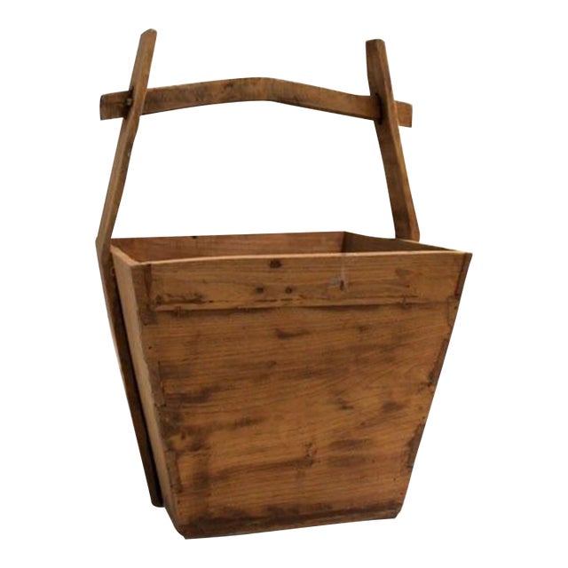 Grain Box With Wood Handle Square For Sale