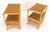 Pair Rattan Bamboo Grass Cloth Top Two Tier End Side Tables Stands Magazine Rack For Sale - Image 9 of 14