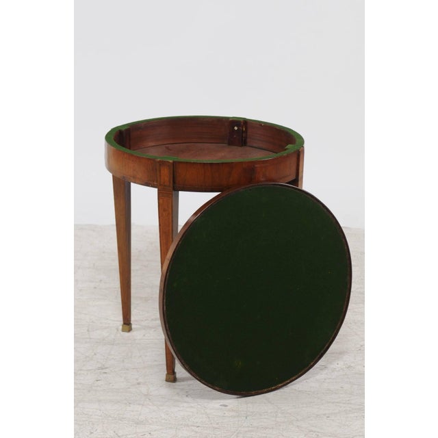 Brown French Louis XVI Style 1870s Round Game Table with Flip Top and Tapered Legs For Sale - Image 8 of 9