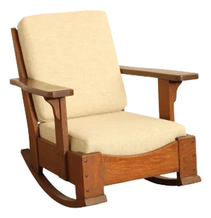 Limbert Antique Mission Oak Paddle-Arm Rocker