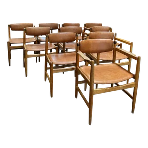 Set of 10 Oak Dining Chairs by Børge Mogensen for Karl Andersson & Söner, 1950s