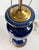19th Century French or Bohemian Cobalt Blue Opaline Glass Lamp Vase With Neo-Classical Scene For Sale - Image 10 of 12