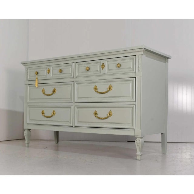 Mid Century French Louis Style Dresser by Dixie - Newly Painted For Sale In Chicago - Image 6 of 12