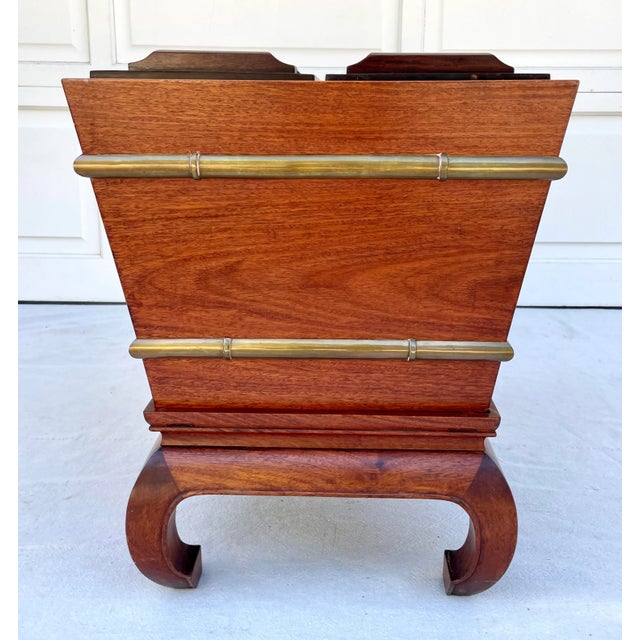 Mid-Century Rosewood and Brass Beverage Ice Box Attributed to George Zee For Sale In Los Angeles - Image 6 of 13