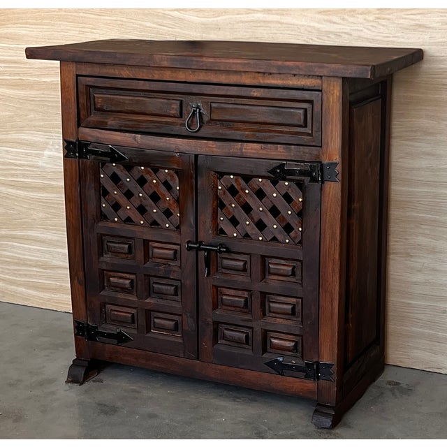 Spanish Carved Walnut Chest of Drawers, Nightstand or Narrow Console, 1920s For Sale - Image 4 of 11