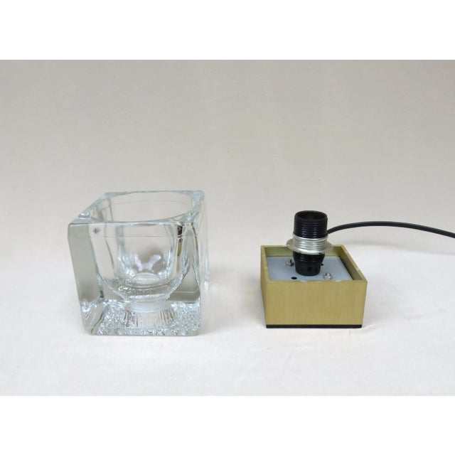 Small Vintage Gold-Colored Anodized Aluminum and Glass Table Lamps from Peill & Putzler, Set of 2 For Sale - Image 12 of 18