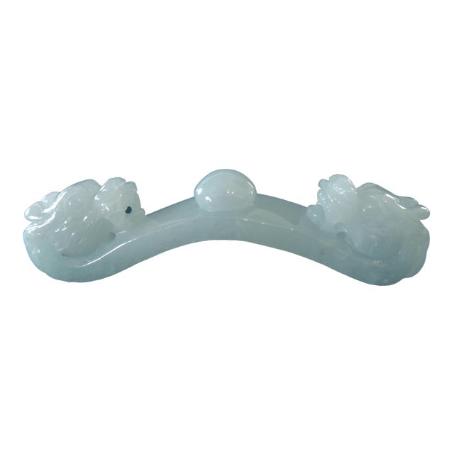 Jadeite Jade Carved Dragons Brush / Pen Holder Chairish
