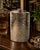 Vintage Japanese hammered stainless steel 16 oz flask with a sleek Mid-Century Modern profile and beautifully textured...