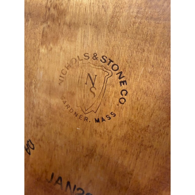 Late 20th Century Nichols and Stone Maple T Back Farmhouse Chairs - Set of 4 For Sale - Image 9 of 11