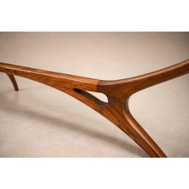 Large “Egg” Coffee Table in Caviúna Wood & Glass by Giuseppe Scapinelli, Brazil, 1950s For Sale - Image 15 of 18