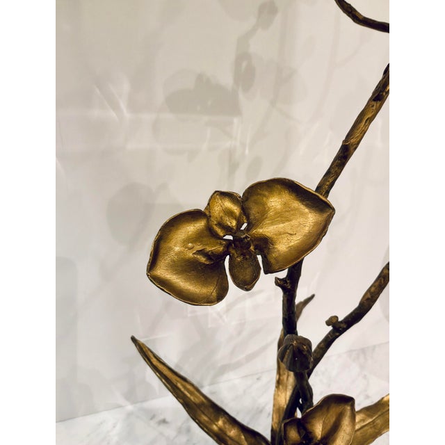 King Richard Modern Brass Orchid Sculpture For Sale In Atlanta - Image 6 of 6