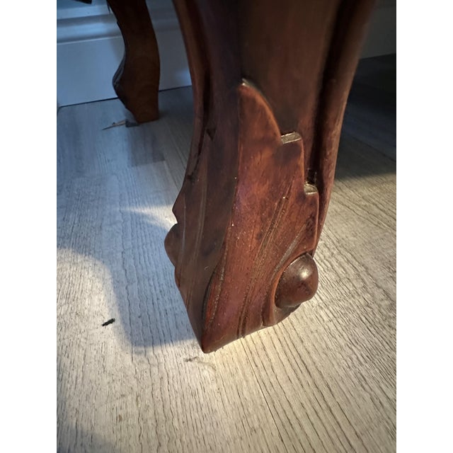 Vintage Chippendale Style 3-Door Mahogany China Cabinet W/ 3 Drawers & Key For Sale - Image 10 of 11