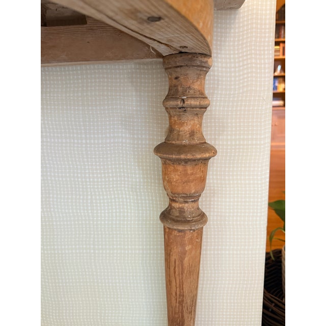 Brown Antique Swedish Pine Demi Lune For Sale - Image 8 of 9