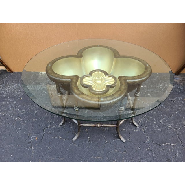 Lotus Flower Cocktail Table Indoor Outdoor For Sale - Image 4 of 9