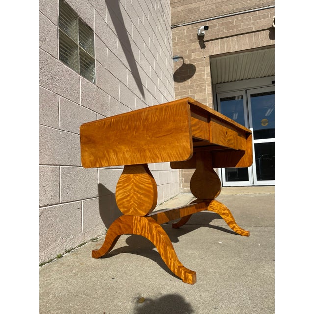 Art Deco Early 20th Century Antique Austrian Biedermeier Drop Leaf Table For Sale - Image 3 of 12