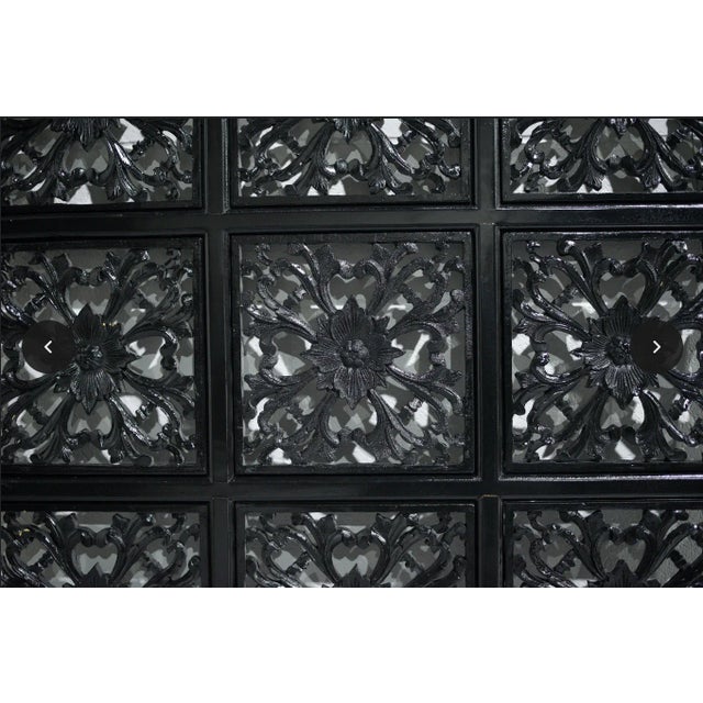 Mid 20th Century Contemporary Chinoiserie Wall Panel Wall Art in Black For Sale - Image 5 of 10