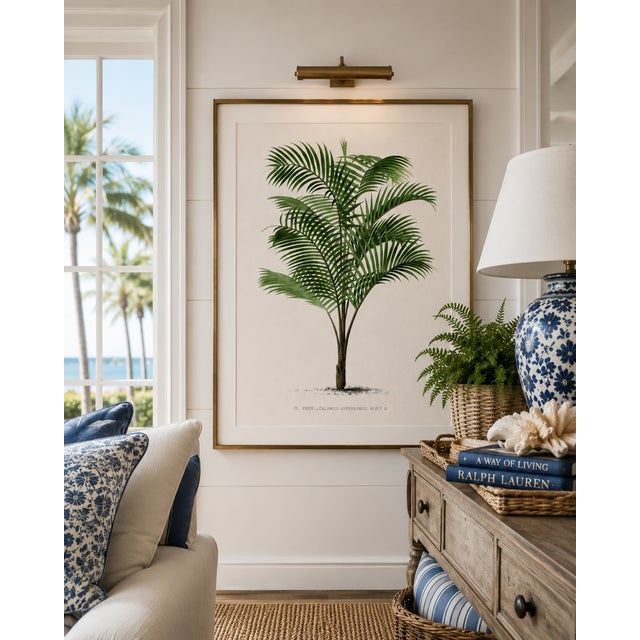 English Tropical Palm Botanical, Vintage Art Print Reproduction, 32" X 48" For Sale - Image 3 of 10