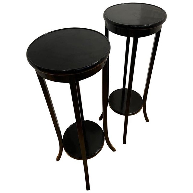 Late 19th Century English Ebonised Wood Plant Stands, 1890s, Set of 2 For Sale - Image 5 of 5