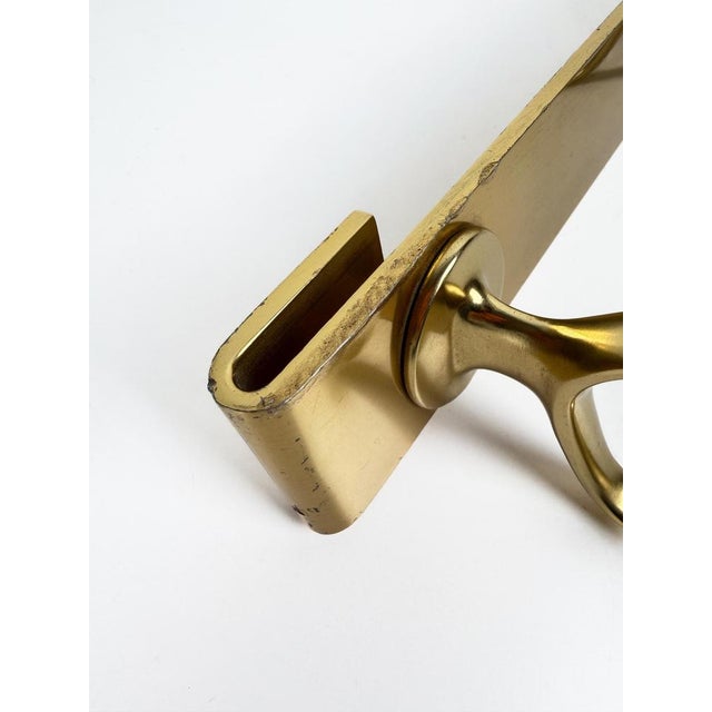 Mid-Century Gilt Metal Wall Coat Rack with 4 Hooks, 1960s For Sale - Image 16 of 18