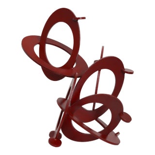 Raspberry 2 - Original Red Abstract Circle Metal Sculpture For Sale