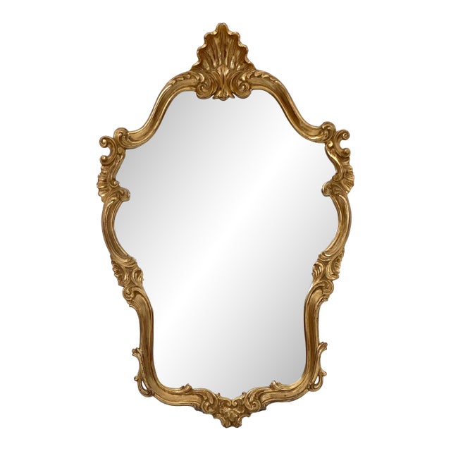 English Rococo Revival Gilt Wall Mirror (H 38 X W 25) For Sale