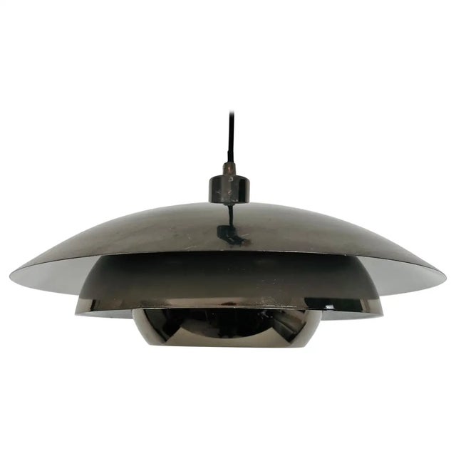 Danish Chrome and Metal Pendant Lamp, 1980s For Sale - Image 13 of 13