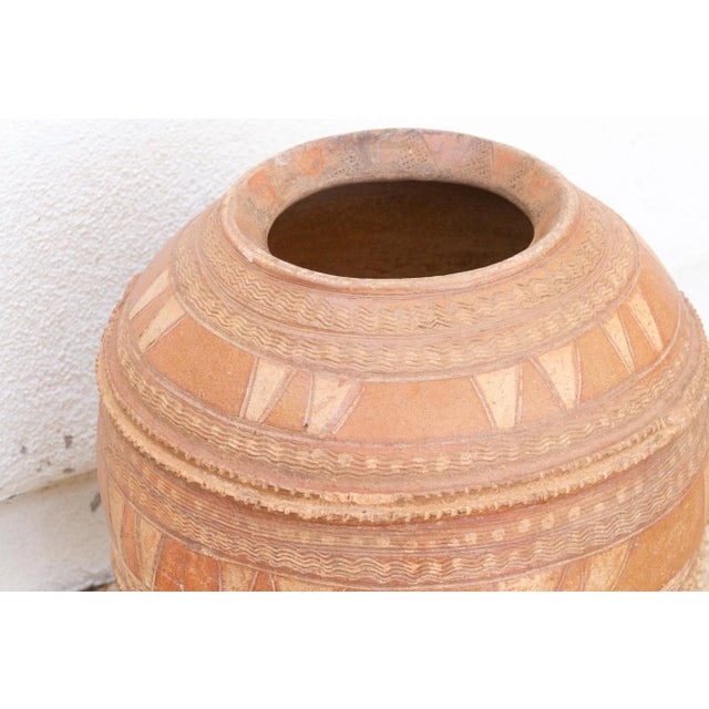 Large 23" Tribal Clay Vessel For Sale - Image 4 of 8