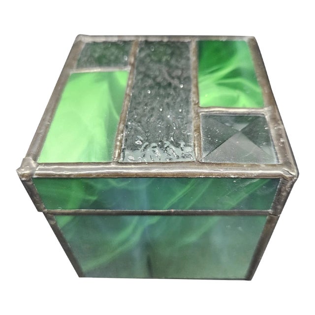 Vintage Stained Glass Lidded, Trinket Box, Signed Tim Foord For Sale