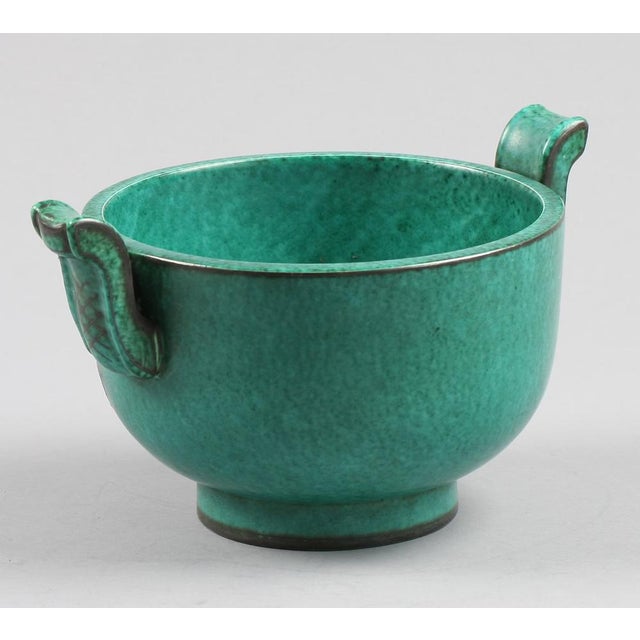 Silver Ceramic Argenta Bowl by Wilhelm Kåge for Gustavsberg, Sweden, 1950s For Sale - Image 3 of 5