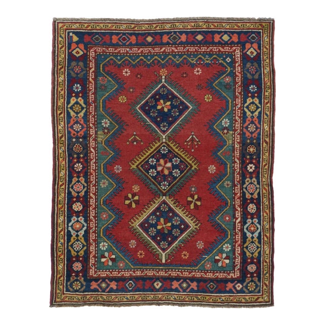 Antique Kurdish Rug 3'3'' x 4'1'' For Sale
