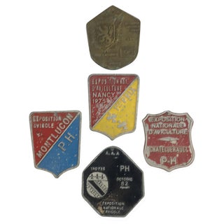 French Aluminum Agricultural Awards - Set of 5 For Sale