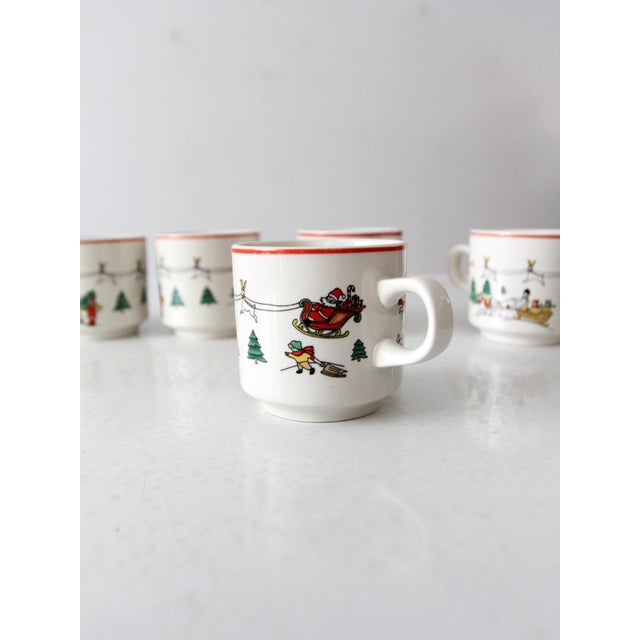 Ceramic Vintage Jamestown China the Joy of Christmas Mug Set of 6 For Sale - Image 7 of 8