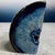 Vintage Brazilian "Blue Shot Eyes" Polished Dyed Agate Geode Bookends - A Pair For Sale - Image 4 of 10