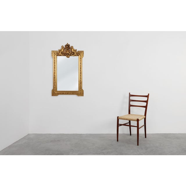 French Rococo Style Gilted Oak Mirror, 1800s For Sale - Image 4 of 11